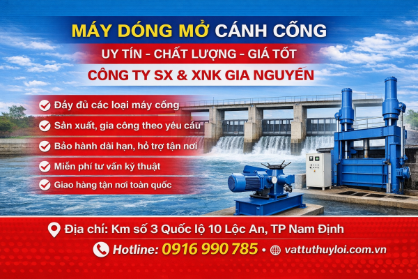 Báo giá máy đóng mở cánh cống