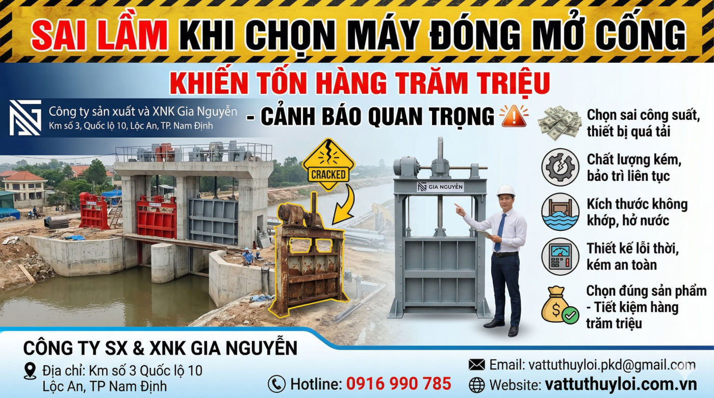 Sai Lầm Khi Chọn Máy Đóng Mở Cống Khiến Tốn Hàng Trăm Triệu – Cảnh Báo Quan Trọng