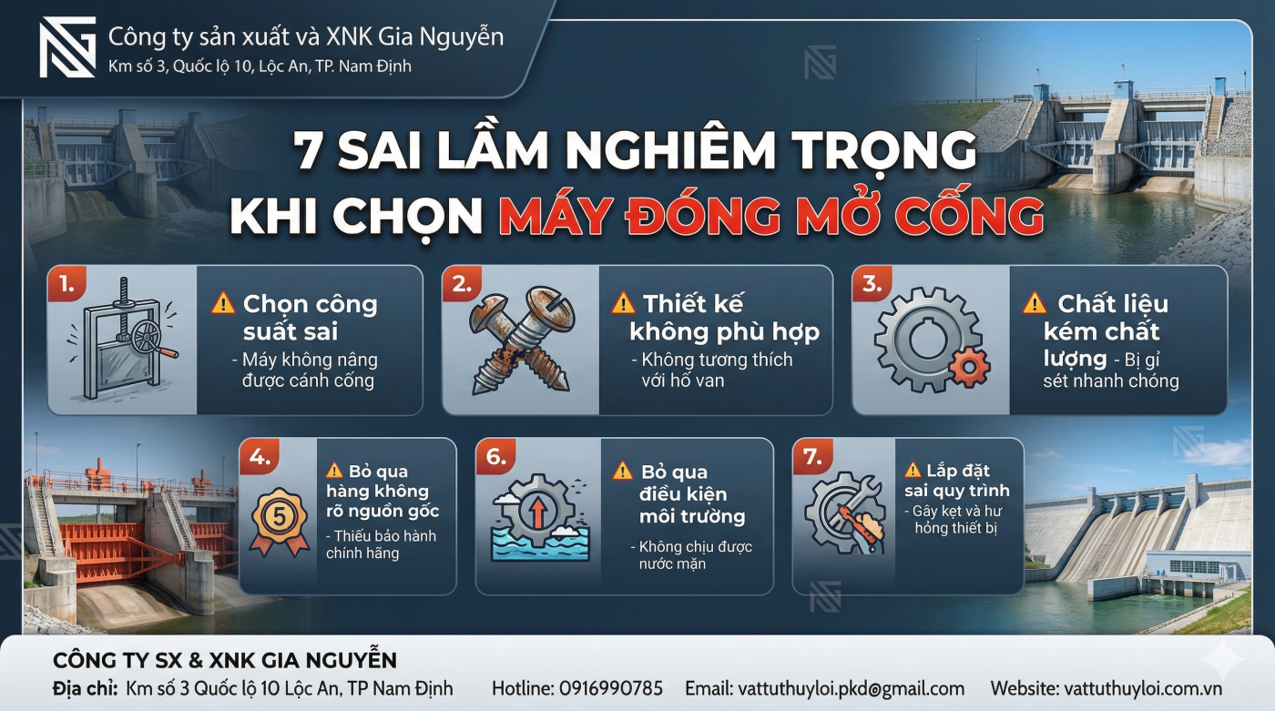 ⚠️ 7 sai lầm nghiêm trọng khi chọn máy đóng mở cống