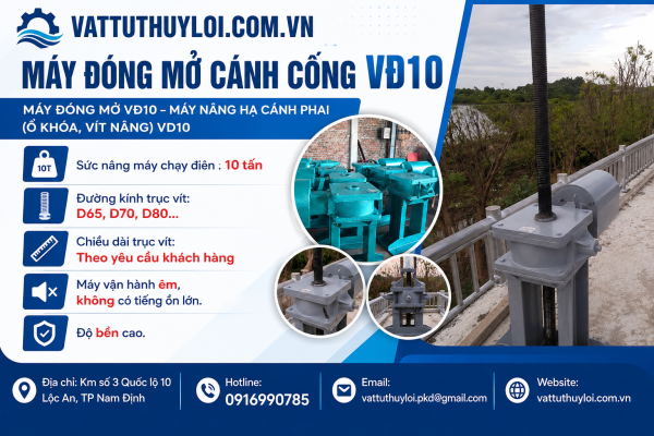 Ưu điểm nổi bật của máy đóng mở cánh cống VĐ10
