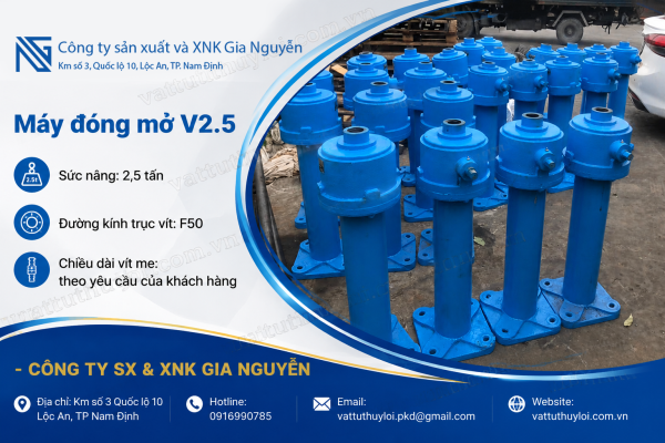 Máy Đóng Mở V2.5 – Giải Pháp Nâng Hạ Cánh Cống Hiệu Quả Cho Công Trình Thủy Lợi ⚙️