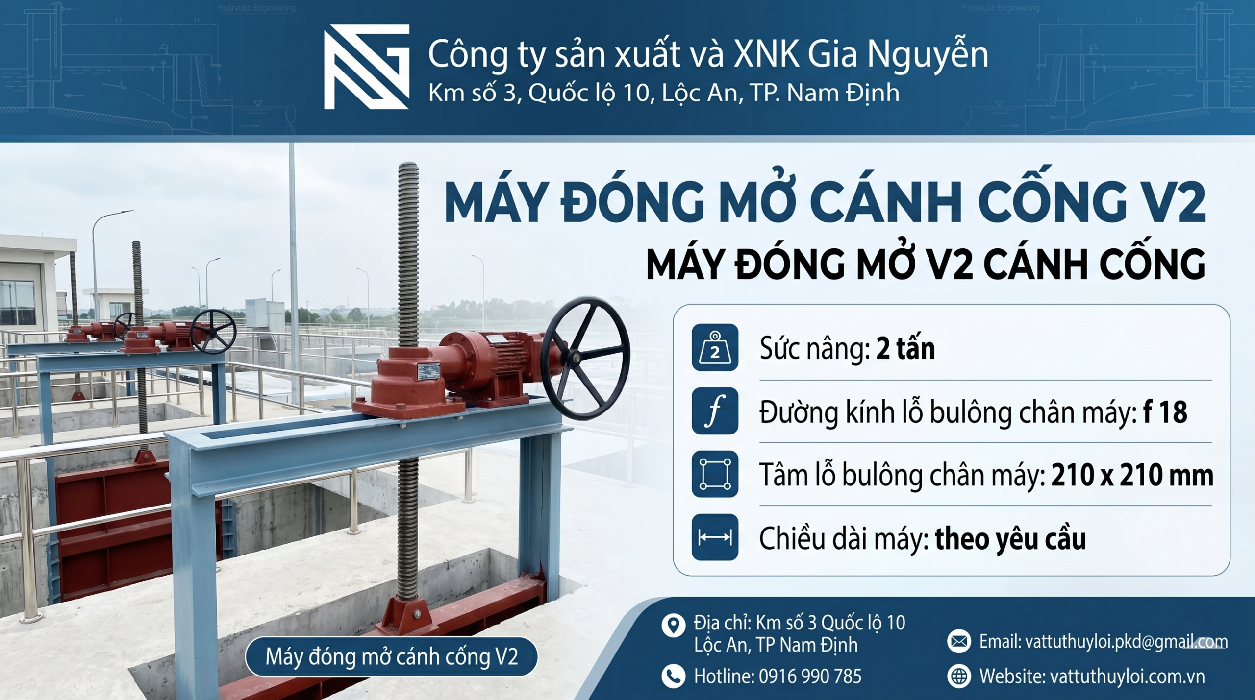 Máy Đóng Mở V2 Cánh Cống | Giá Tốt, Bền Bỉ – Gia Nguyễn