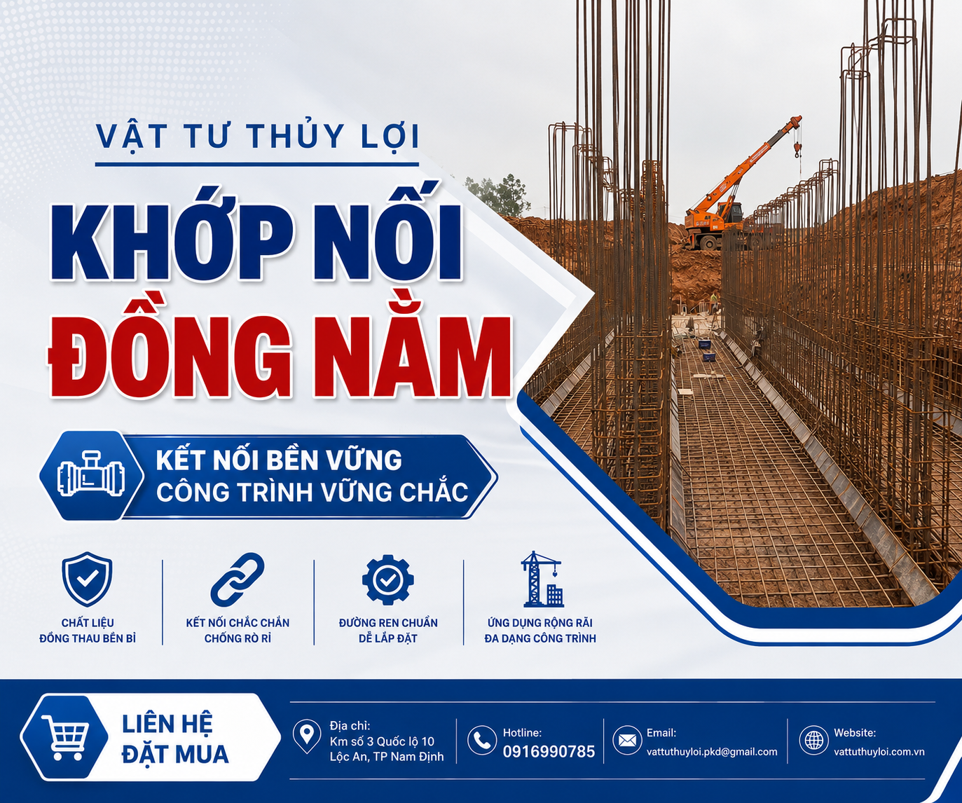 Khớp Nối Đồng Nằm Chất Lượng Cao – Giải Pháp Kết Nối Bền Vững Cho Công Trình Thủy Lợi