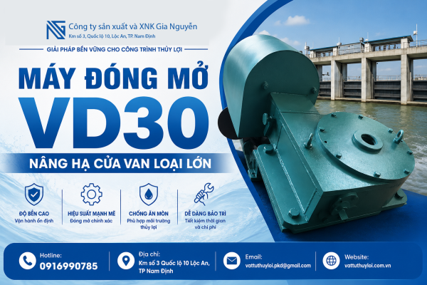Máy Đóng Mở VĐ30 Nâng Hạ Cửa Van Loại Lớn – Giải Pháp Vận Hành Hiệu Quả Cho Công Trình Thủy Lợi