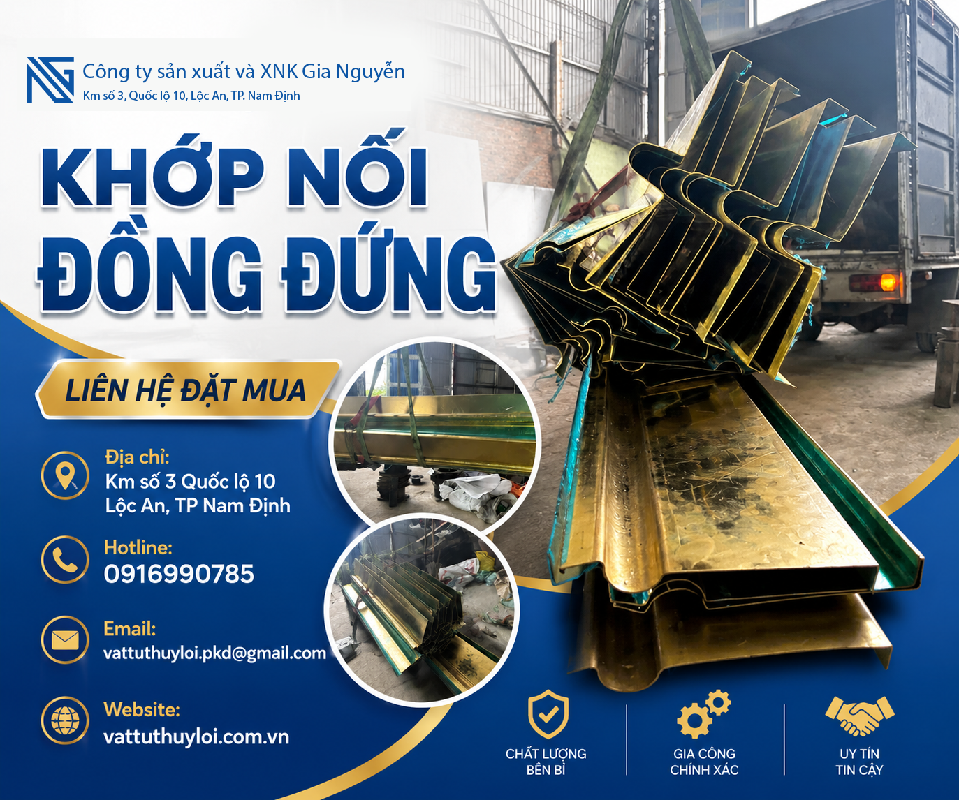 Khớp Nối Đồng Đứng Chất Lượng Cao | Bền Bỉ, Chống Ăn Mòn, Giá Tốt