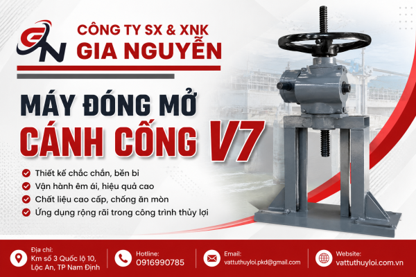 Máy đóng mở cánh cống V7 | Máy đóng mở V7 chính hãng, sức nâng 7 tấn