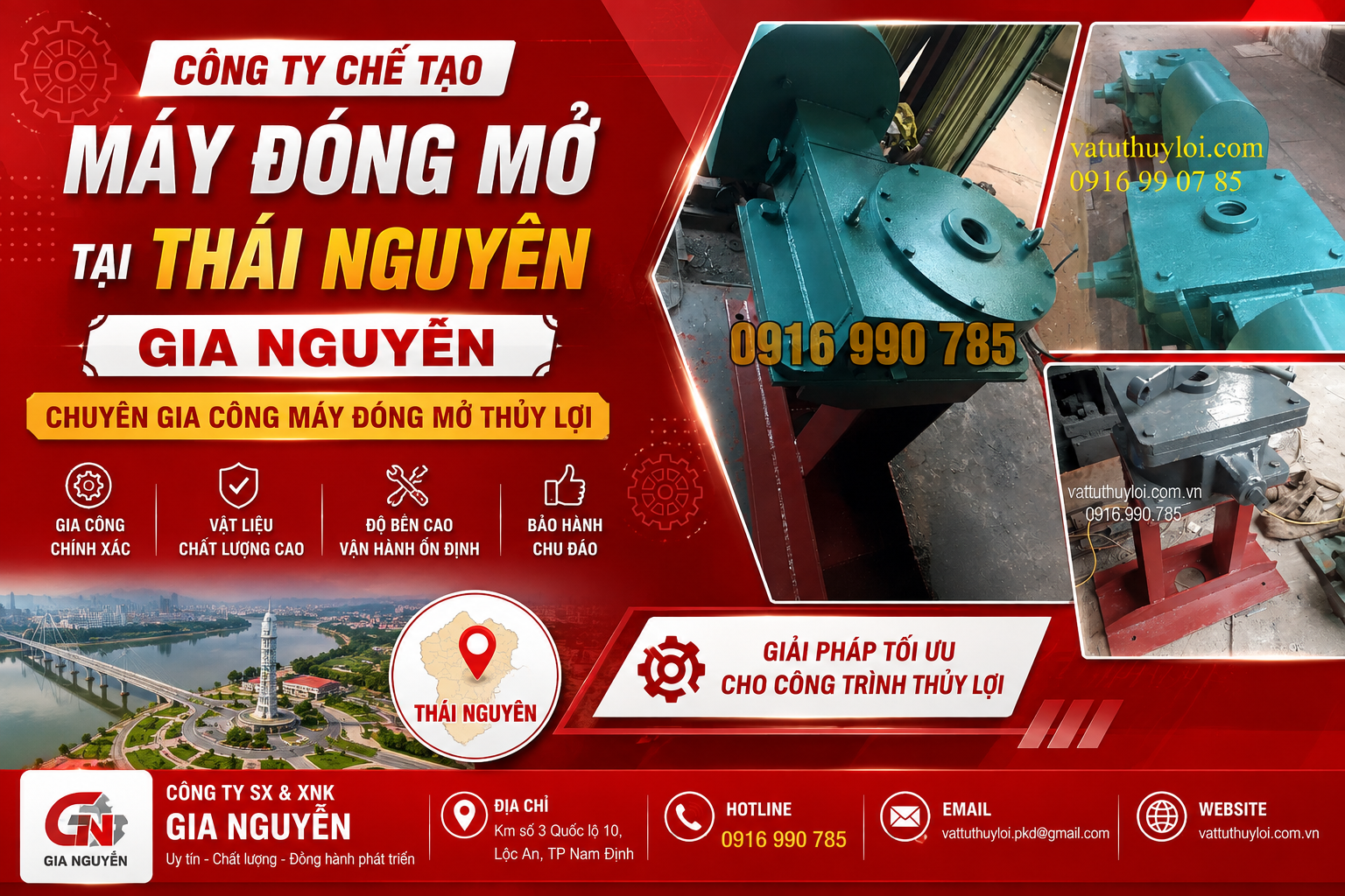 Công Ty Chế Tạo Máy Đóng Mở Tại Thái Nguyên – Gia Nguyễn Chuyên Gia Công Máy Đóng Mở Thủy Lợi