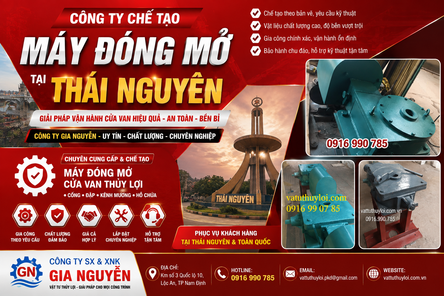 Công Ty Chế Tạo Máy Đóng Mở Tại Thái Nguyên – Gia Nguyễn Chuyên Gia Công Máy Đóng Mở Thủy Lợi