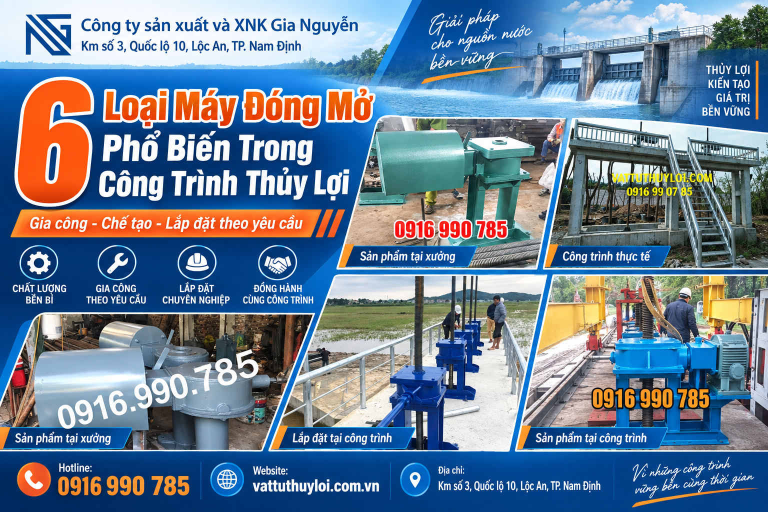6 Loại Máy Đóng Mở Phổ Biến Trong Công Trình Thủy Lợi Hiện Nay