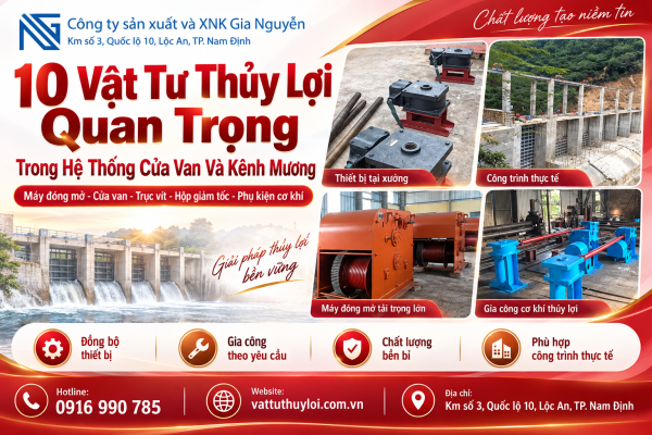 10 Vật Tư Thủy Lợi Quan Trọng Trong Hệ Thống Cửa Van Và Kênh Mương