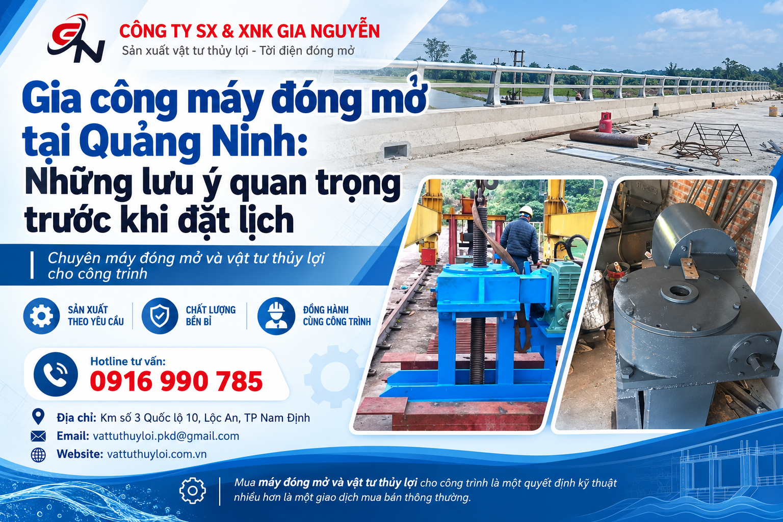 Gia công máy đóng mở tại Quảng Ninh: Những lưu ý quan trọng trước khi đặt lịch